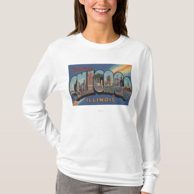 Chicago Illinois - stora brevplatser Tee (Framsida)