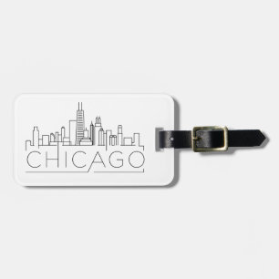Chicago, Illinois Stylized Skyline Luggage Bagagebricka