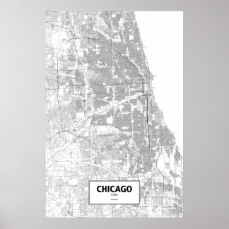 Chicago, Illinois (svart på vitt) Poster