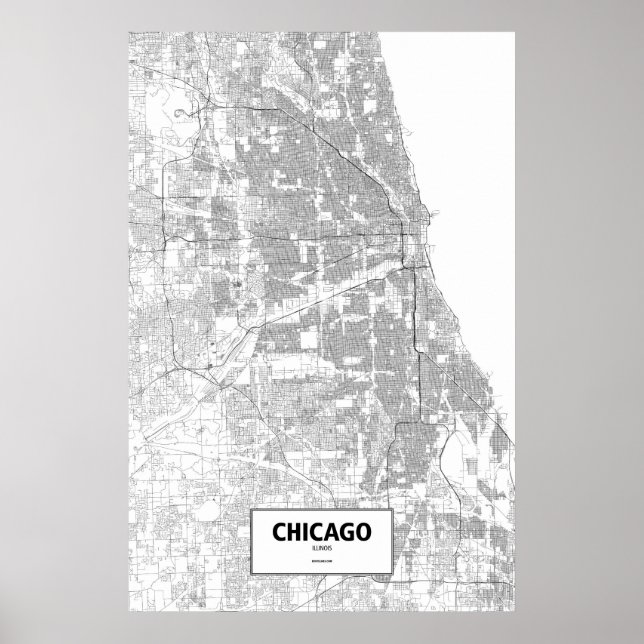 Chicago, Illinois (svart på vitt) Poster (Framsidan)
