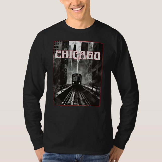 Chicago Illinois T Shirt (Framsida)