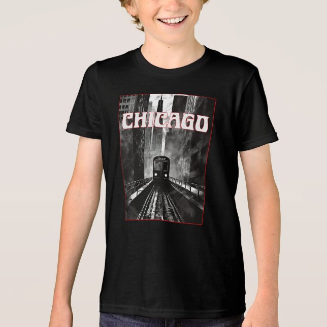 Chicago Illinois T Shirt (Framsida)