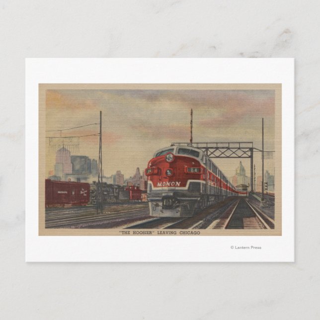 Chicago, Illinois / Tåg Vykort (Framsida)