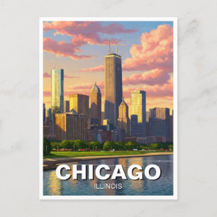 Chicago Illinois Travel Vykort
