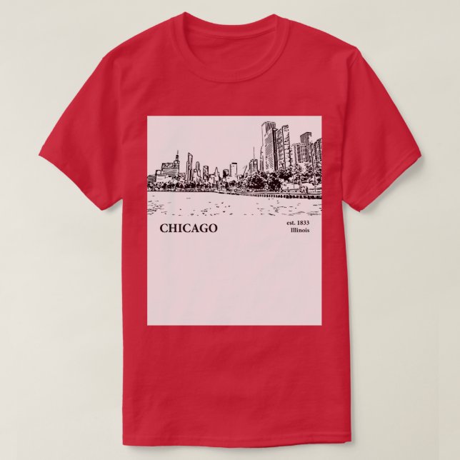 Chicago Illinois TShirt 9 T Shirt (Design framsida)