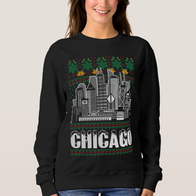 Chicago Illinois Ugly jul T Shirt (Framsida)