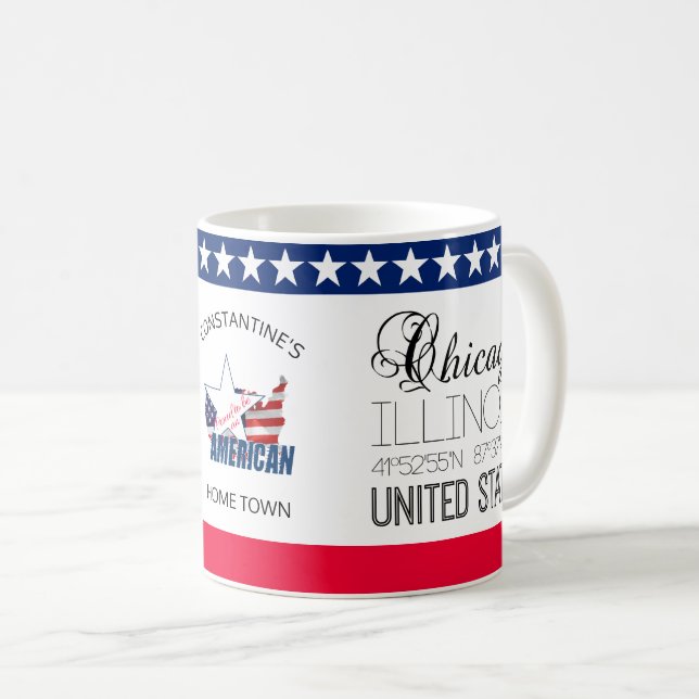 Chicago, Illinois, United Stater elegant Kaffemugg (Framsida höger)