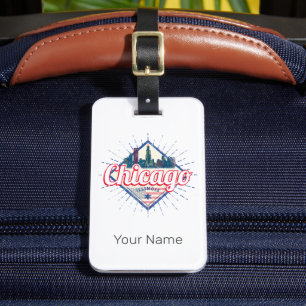 Chicago Illinois United Stater Retro Skyline USA Bagagebricka
