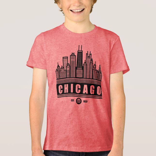 Chicago Illinois United Stater T Shirt (Framsida)
