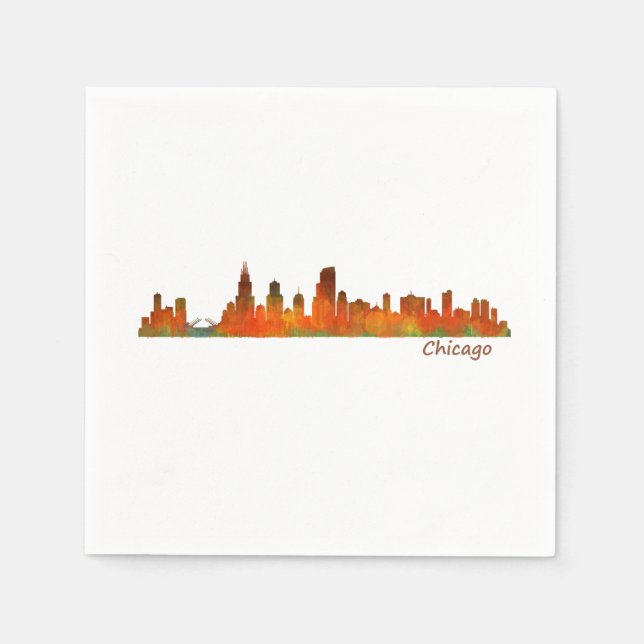 chicago Illinois US city skyline v01 Pappersservett (Framsidan)