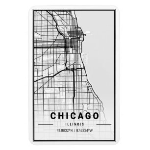 Chicago Illinois USA City Travel City Karta Magnet