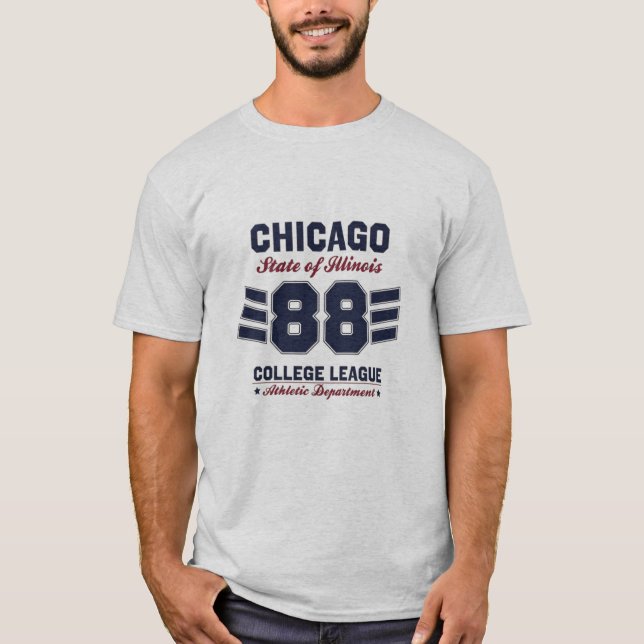 CHICAGO ILLINOIS VARSITY SCRIPT CLASSIC SPORTS JER T SHIRT (Framsida)