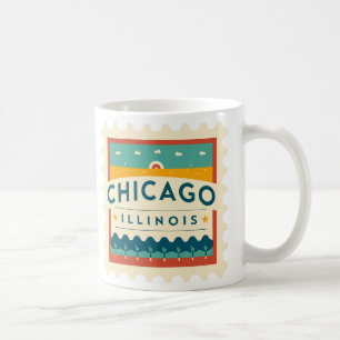 Chicago Illinois Vintage Design Kaffemugg