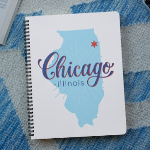 Chicago Illinois Vintage Karta Anteckningsbok