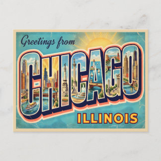 Chicago Illinois Vintage Resa Vykort