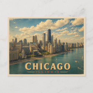 Chicago Illinois Vintage Resa Vykort