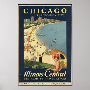 Chicago, Illinois Vintage resor Poster