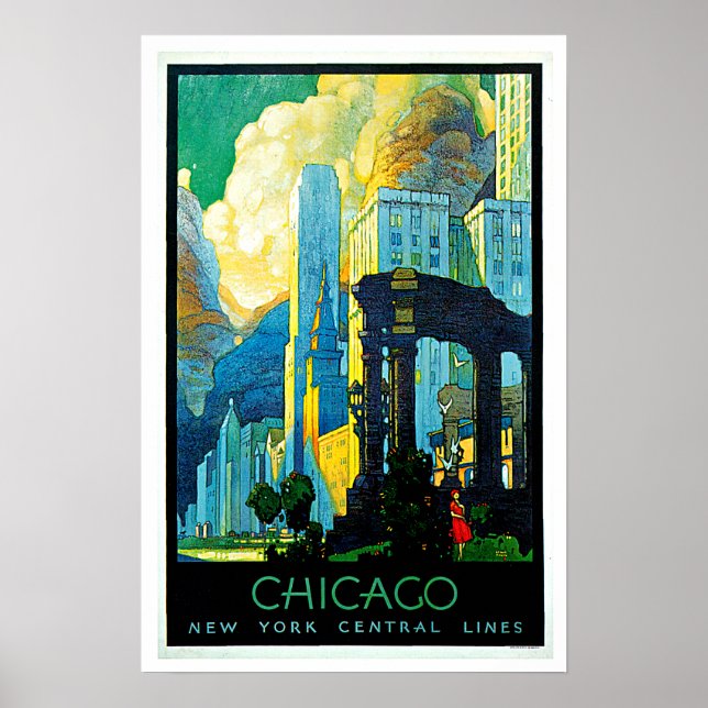 Chicago Illinois Vintage resor Poster (Framsidan)