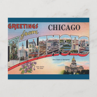 Chicago, Illinois Vintage resor vykort