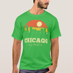 Chicago Illinois Vintage Sunset T Shirt