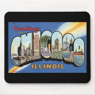 Chicago Illinois vintagevykort Musmatta