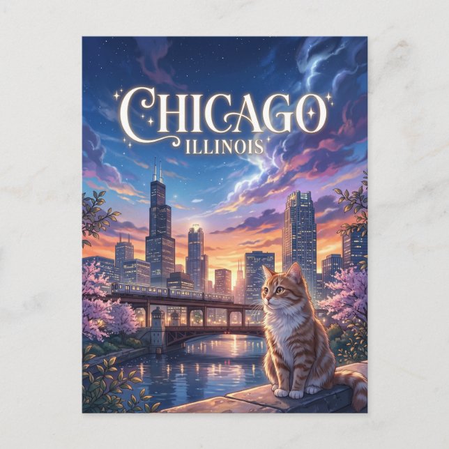 Chicago Illinois Vykort (Framsida)