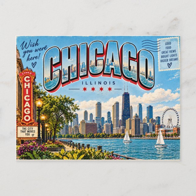 Chicago Illinois Vykort (Framsida)