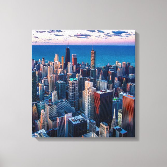 Chicago Illinois Wrapped Canvas Art 16.80 X 17.50 (Framsida)