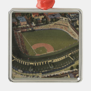 Chicago Illinois - Wrigley sätter in ungar Julgransprydnad Metall