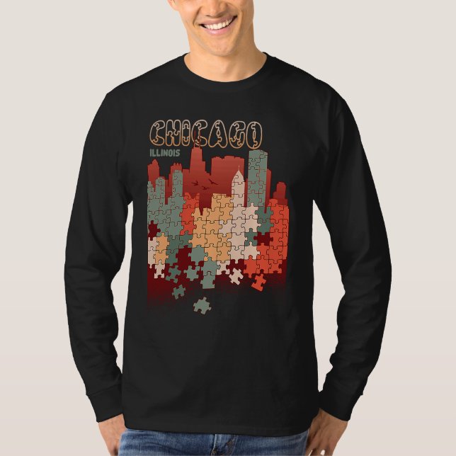 Chicago In Illinois Travel Souvenir T Shirt (Framsida)