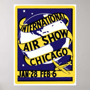 Chicago internationell luftShow 1938 Poster