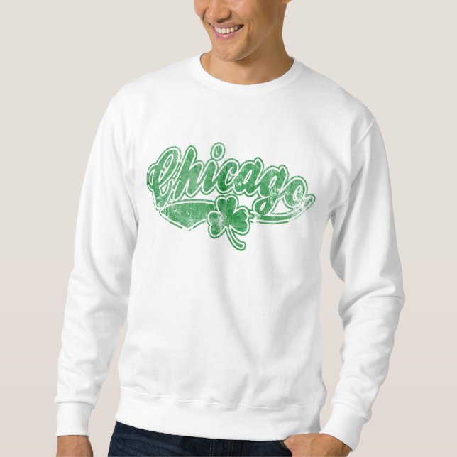 Chicago irländareShamrock Långärmad Tröja (Framsida)