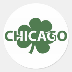 Chicago irländsk Shamrockklistermärke Runt Klistermärke