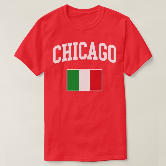 Chicago Italiano Italia Italien Flagga T Shirt (Design framsida)