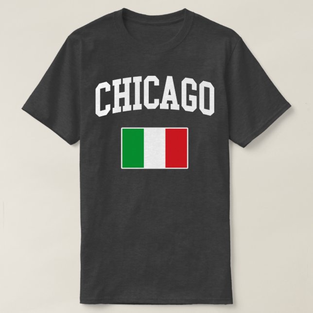 Chicago Italiano Italia Italien Flagga T Shirt (Design framsida)