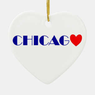 chicago j'aime julgransprydnad keramik
