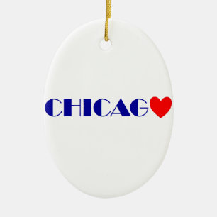 chicago j'aime julgransprydnad keramik