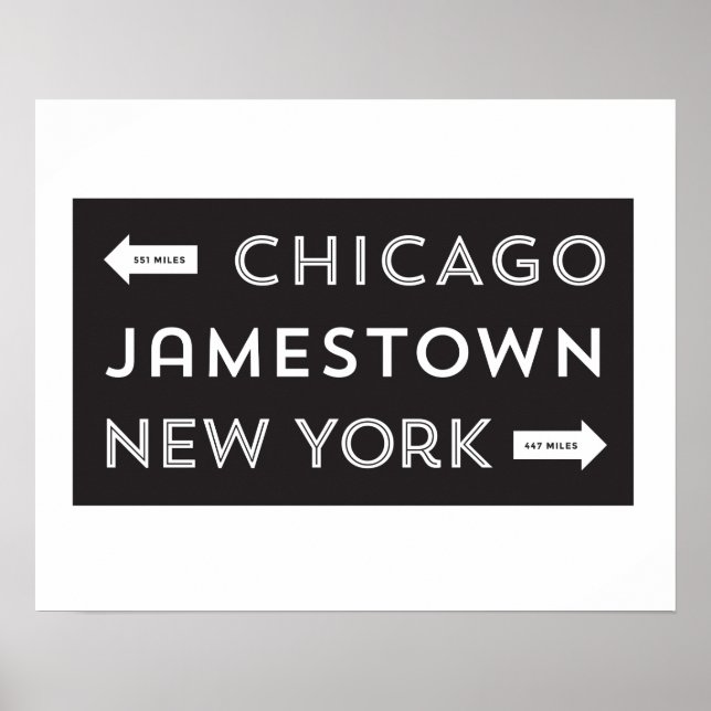 Chicago-Jamestown-New York Poster (16 x 20) (Framsidan)