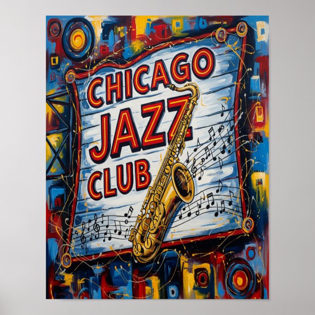 Chicago Jazz Klubb Poster (Framsidan)