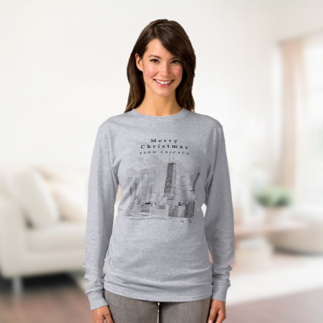Chicago jul Helgdag T-Shirt (Chicago Christmas Holiday T-Shirt)