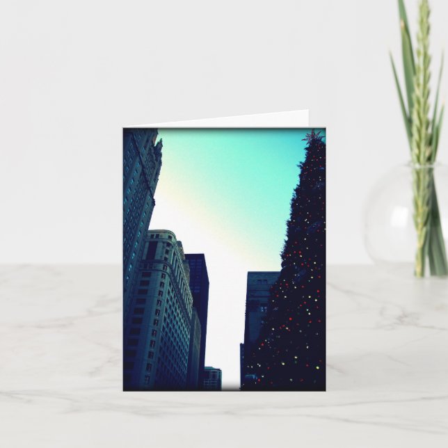 Chicago Julgran Notecard Helgkort (Framsida)