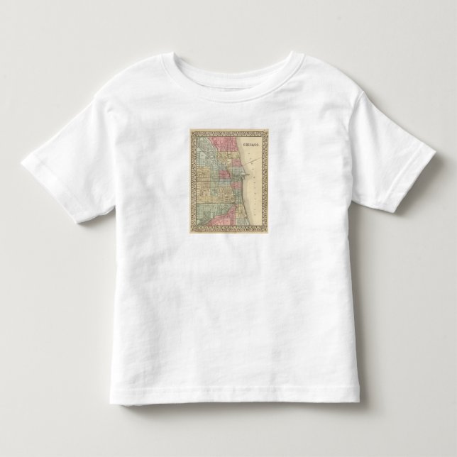 Chicago karta av Mitchell T-shirt (Framsida)