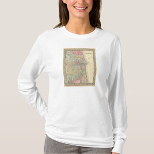 Chicago karta av Mitchell Tee Shirt