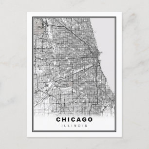 Chicago Karta Helg Vykort