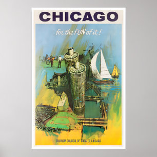 Chicago karta reseskylt Illinois konsttryck Poster