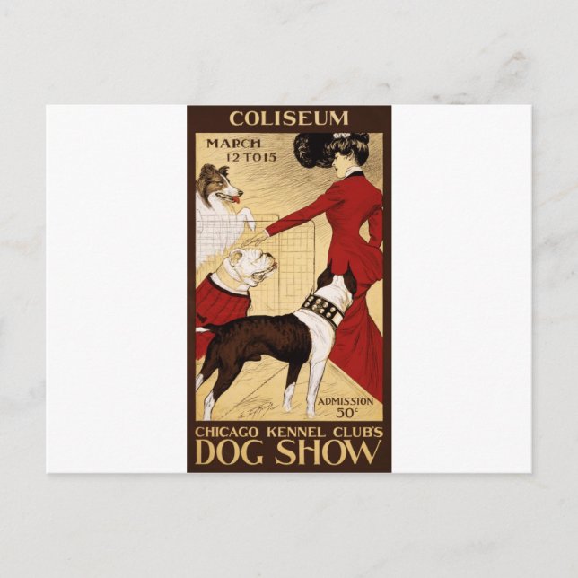 Chicago Kennel Klubbs Hund Show, Advertising Poste Vykort (Framsida)