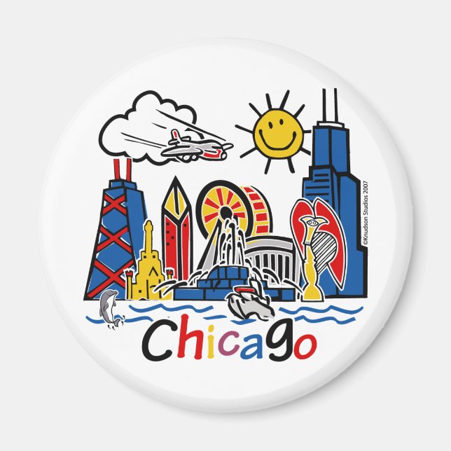 Chicago Kids Skyline Magnet (Framsidan)