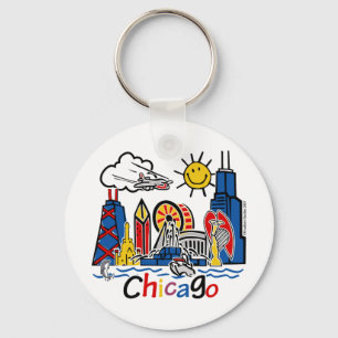 Chicago Kids Skyline Nyckelring
