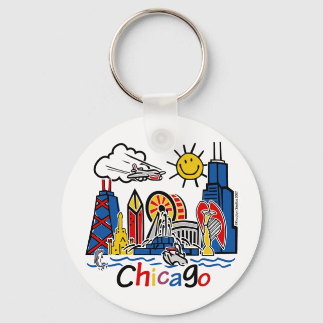 Chicago Kids Skyline Nyckelring (Framsida)