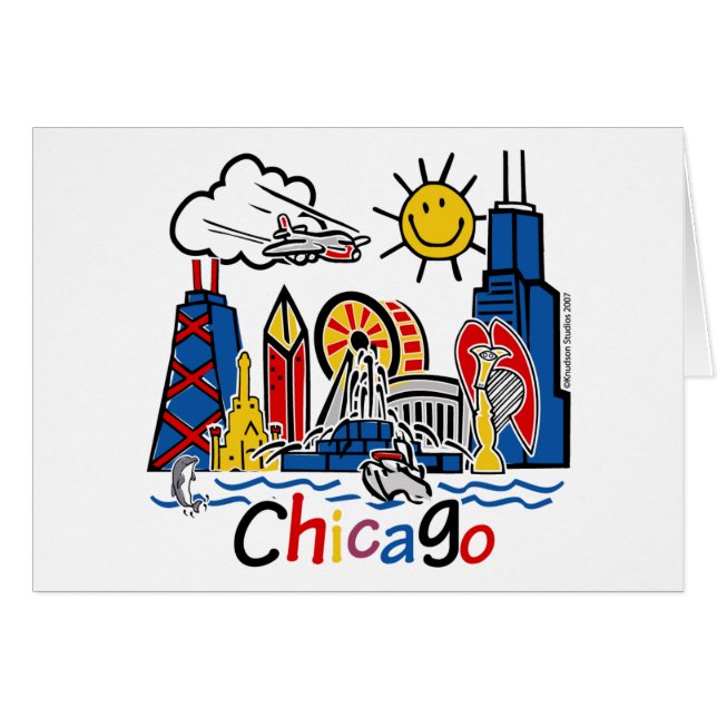 Chicago Kids Skyline OBS Kort (Framsidan Horizontal)